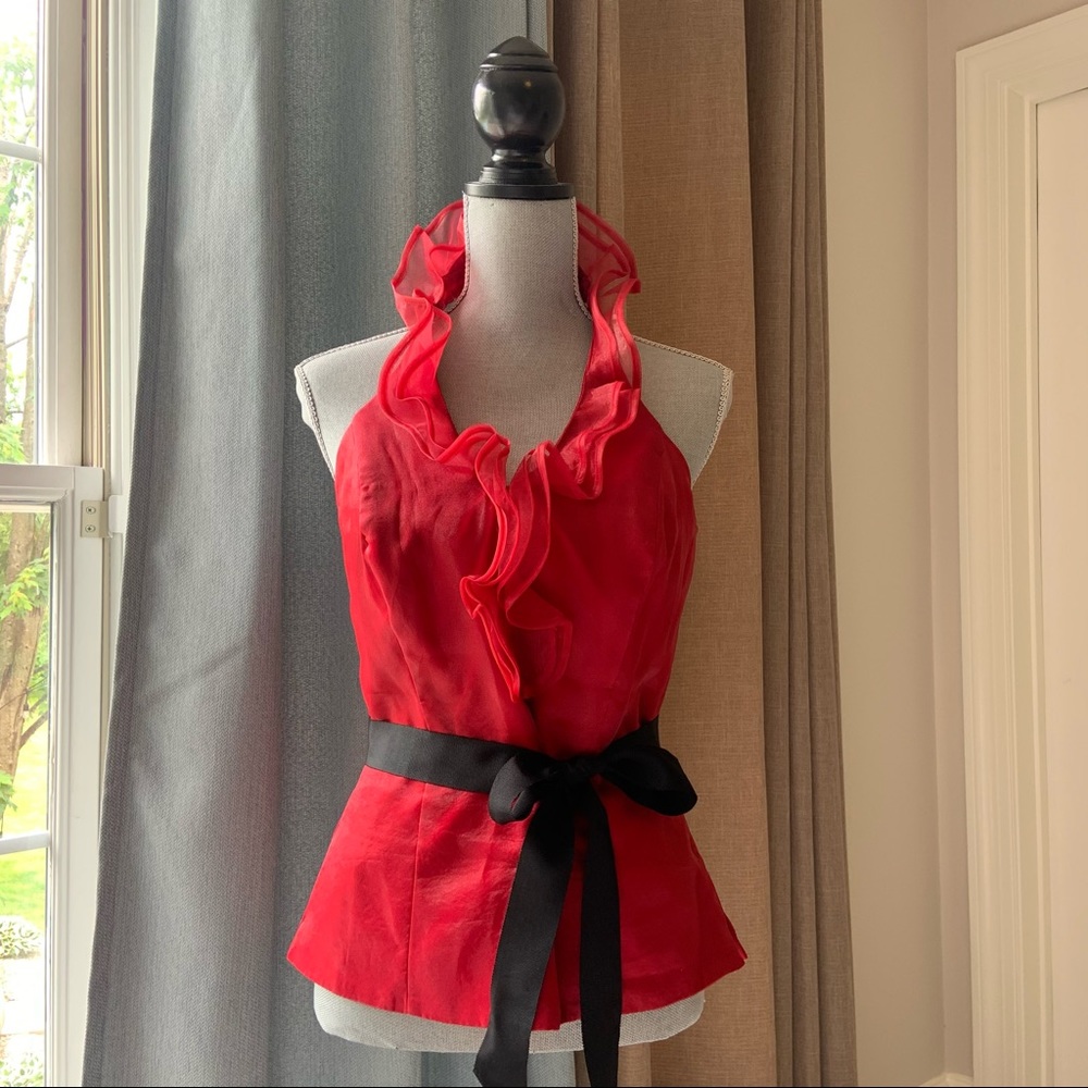 White House Black Market Red Blouse